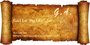 Galle Aglája névjegykártya